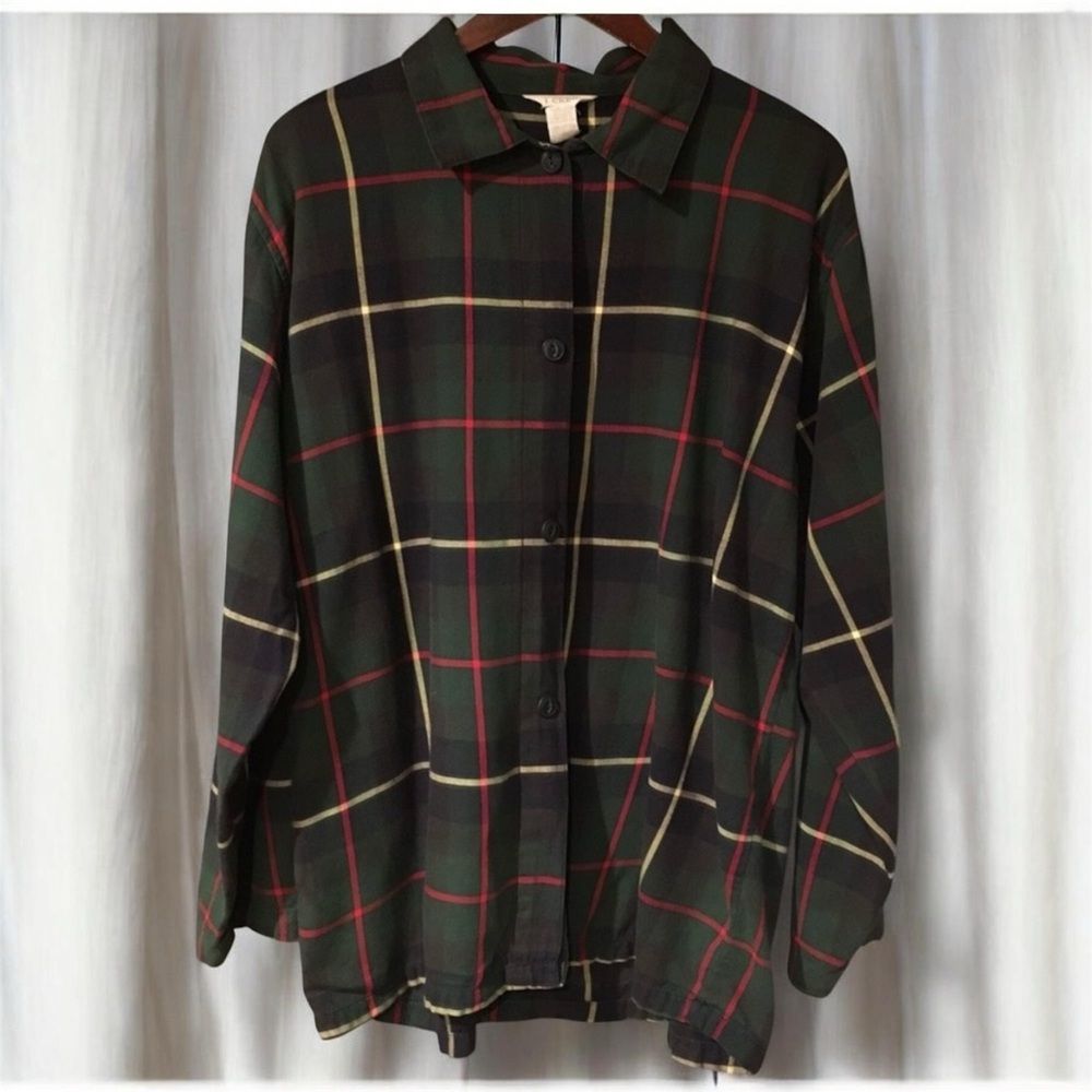 J. Crew Flannel Plaid Button Down Shirt Size Large